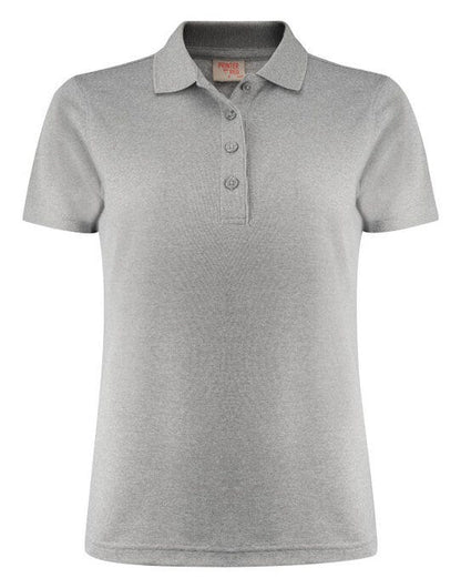 Printer Red Ladies Smash Polo Shirt - Grey Melange