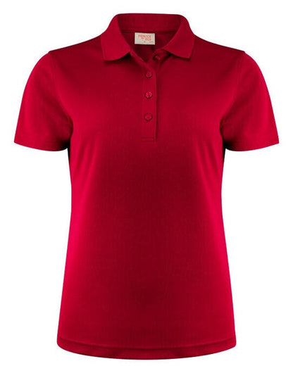 Printer Red Ladies Smash Polo Shirt - Red