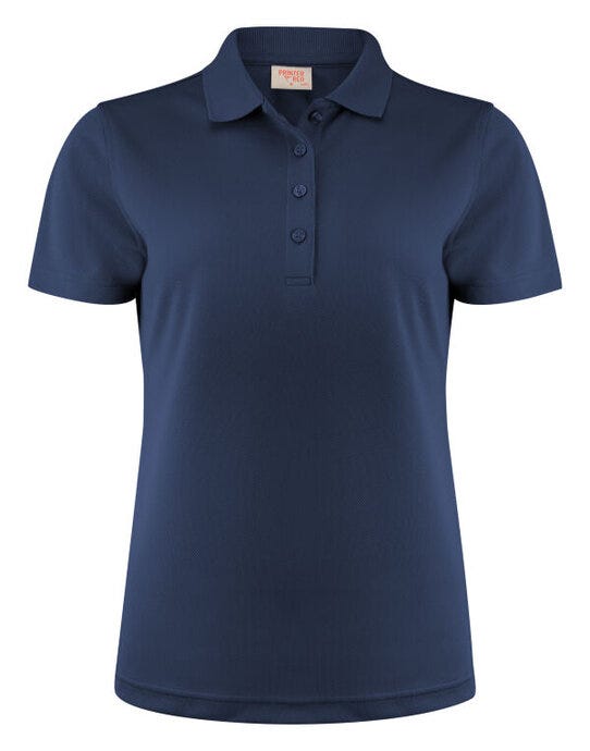 Printer Red Ladies Smash Polo Shirt - Navy