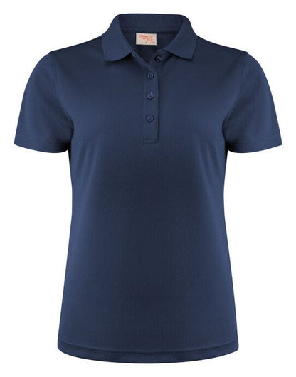 Printer Red Ladies Smash Polo Shirt - Navy