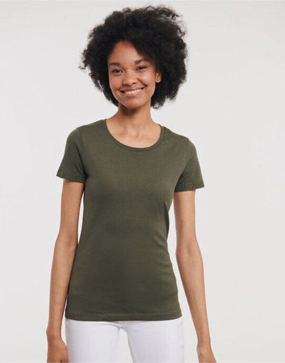 Russell Athletic Pure Organic Russell Ladies Pure Organic T - Dark Olive