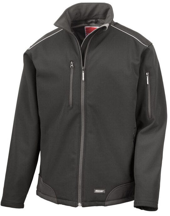 Result Ripstop Softshell Workwear Jacket - Black/Black