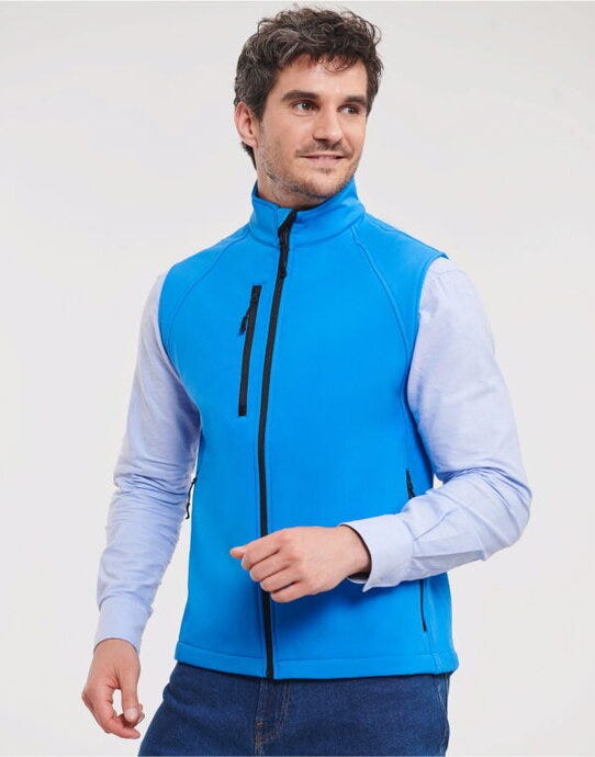 Russell Athletic Russell Mens Softshell Gilet - Azure Blue