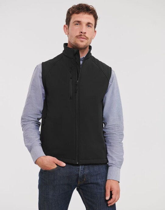 Russell Athletic Russell Mens Softshell Gilet - Black