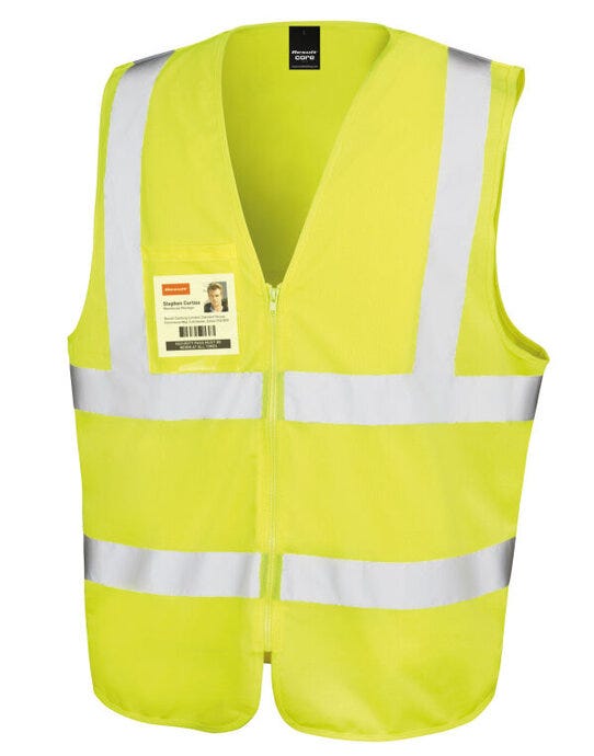 Result Safeguard Result Safe-Guard Zip Safety Tabard - Hi-Vis Yellow