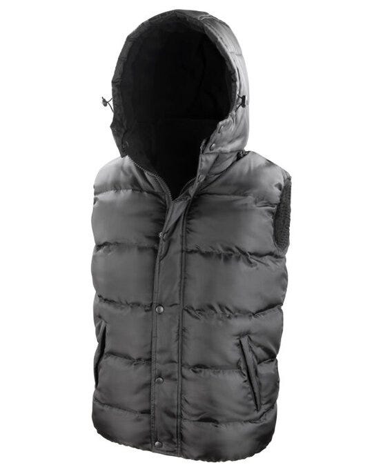 Result Core Nova Lux Padded Hooded Gilet - Black