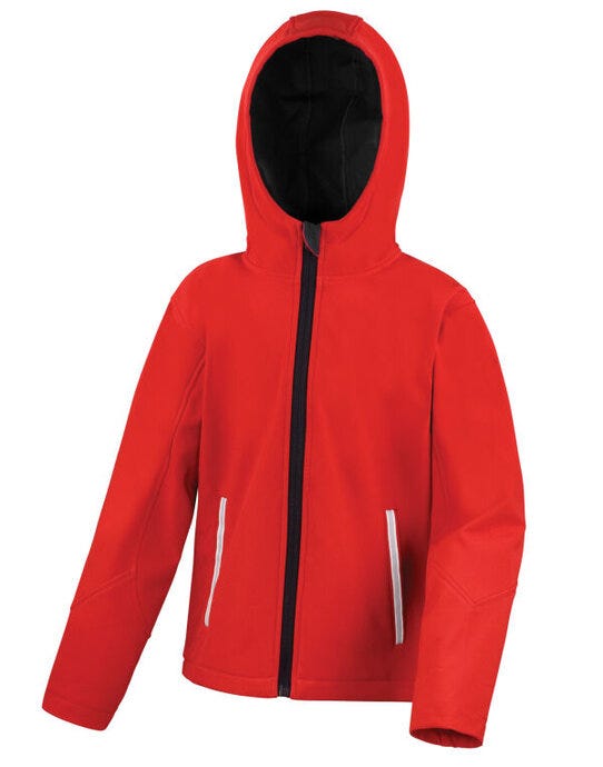 Result Core Junior Hooded Softshell Jkt - Red/Black