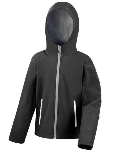 Result Core Junior Hooded Softshell Jkt - Black/ Grey