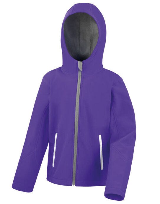 Result Core Junior Hooded Softshell Jkt - Purple/Grey