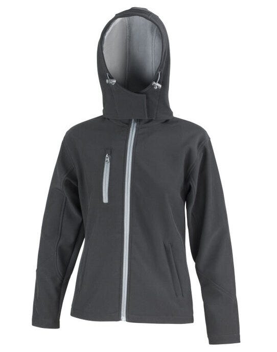 Result Core Women Peformance Hood SShell - Black/ Grey