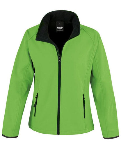 Result Core Ladies Printable Softshell - Vivid Green/Black