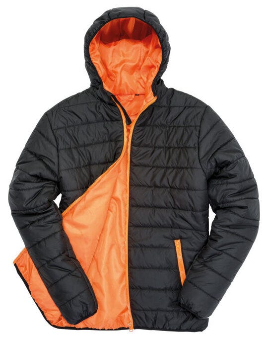 Result Core Mens Soft Padded Jacket - Black/Orange