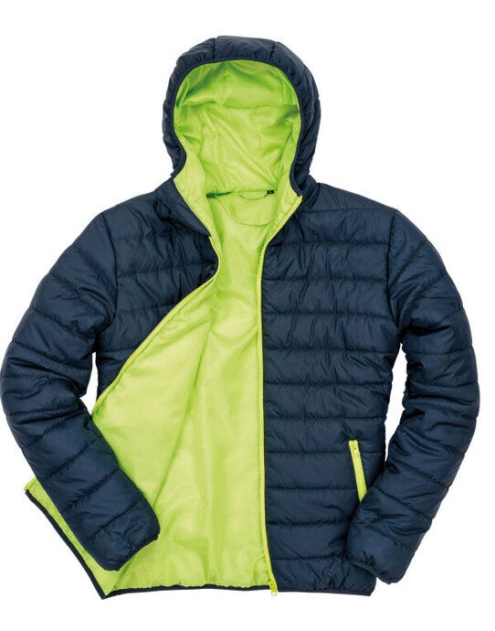 Result Core Mens Soft Padded Jacket - Navy/Lime
