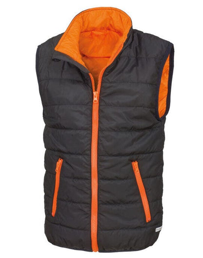Result Core Junior Padded Bodywarmer - Black/Orange