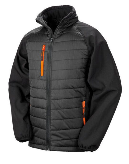 Result Recycled Result Black Compass Softshell Jacket - Black/Orange