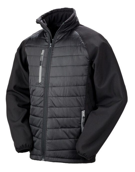 Result Recycled Result Black Compass Softshell Jacket - Black/ Grey