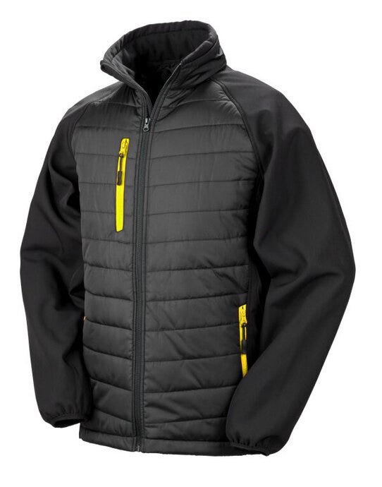 Result Recycled Result Black Compass Softshell Jacket - Black/Yellow
