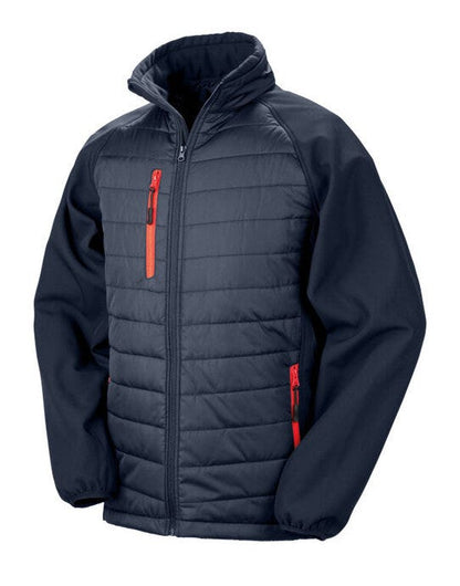 Result Recycled Result Black Compass Softshell Jacket - Navy/Red