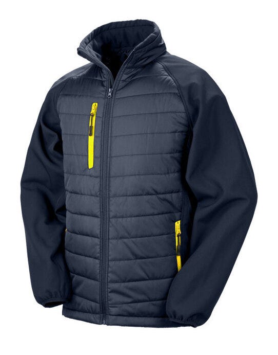 Result Recycled Result Black Compass Softshell Jacket - Navy/Yellow