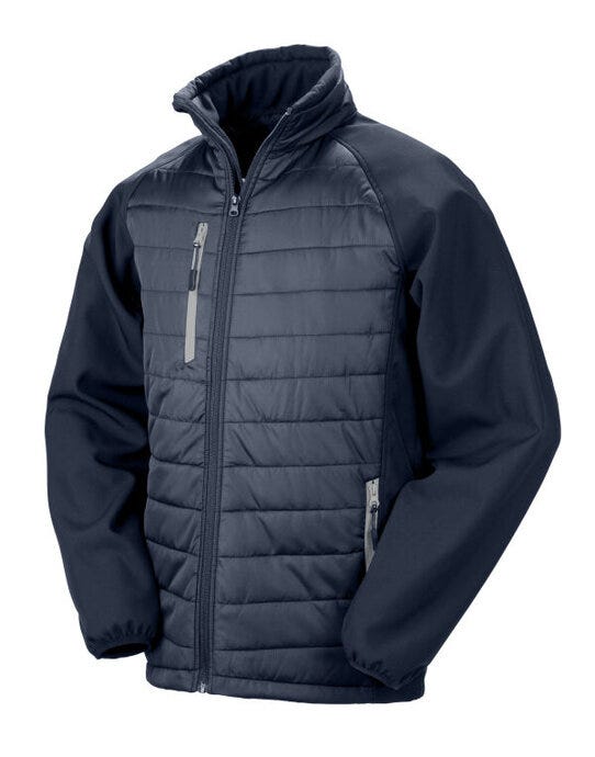 Result Recycled Result Black Compass Softshell Jacket - Navy/Grey