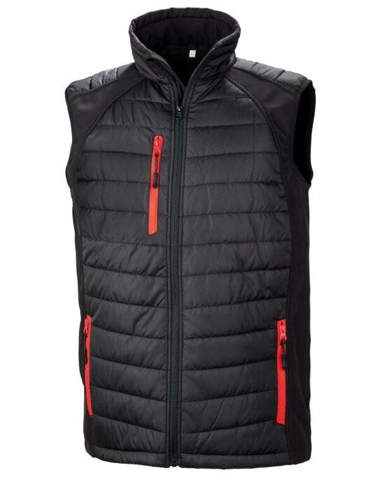 Result Recycled Result Black Compass Softshell Gilet - Black/Red