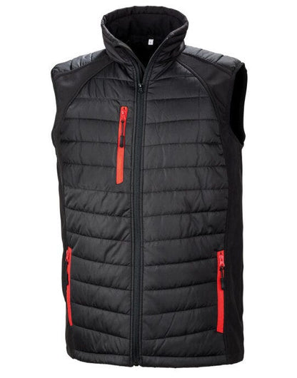 Result Recycled Result Black Compass Softshell Gilet - Black/Red