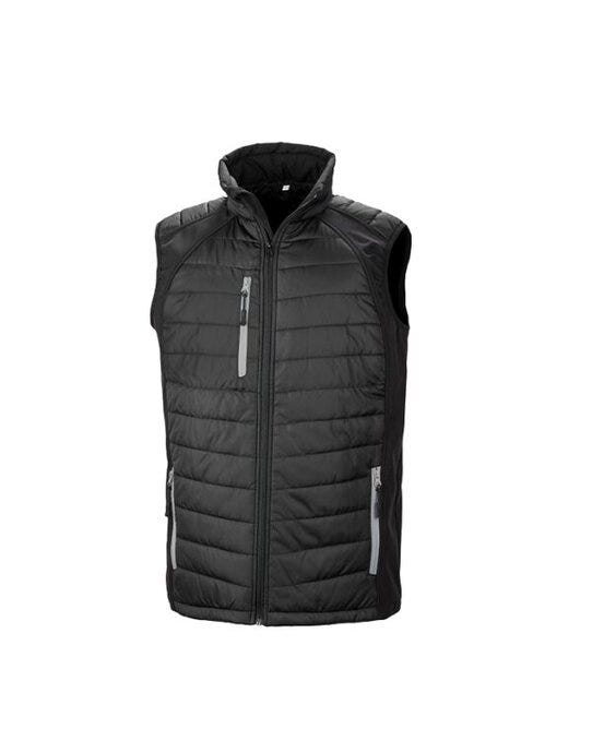 Result Recycled Result Black Compass Softshell Gilet - Black/ Grey
