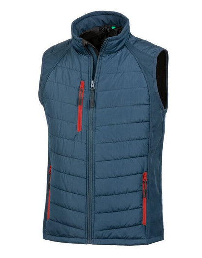 Result Recycled Result Black Compass Softshell Gilet - Navy/Red
