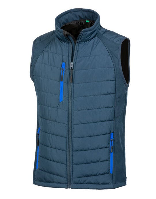 Result Recycled Result Black Compass Softshell Gilet - Navy/Royal