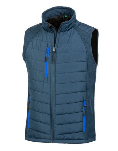 Result Recycled Result Black Compass Softshell Gilet - Navy/Royal