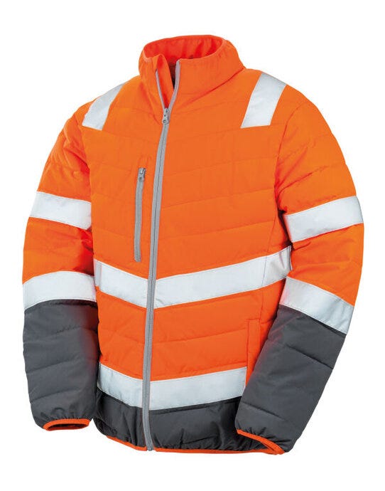 Result Safeguard Mens Safety Jacket - Fluorescent Orange