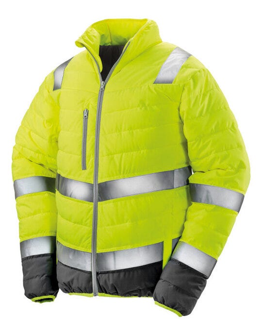 Result Safeguard Mens Safety Jacket - Fluro Yellow