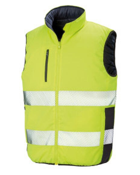 Result Safeguard Reversible Padded Gilet - Fluorescent Yellow/Navy