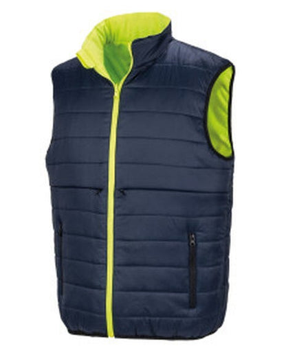 Result Safeguard Reversible Padded Gilet - Fluorescent Yellow/Navy