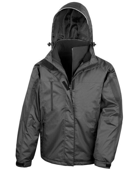 Result Mens 3 In 1 Journey Jacket - Black/Black