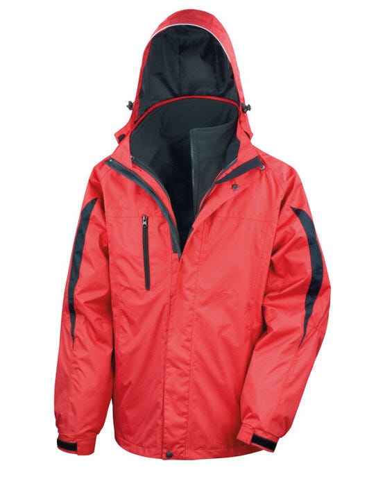 Result Mens 3 In 1 Journey Jacket - Red/Black