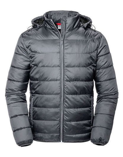 Russell Athletic Russell Mens Hooded Nano Jacket - Iron Grey
