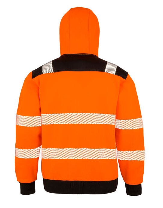 Result Recycled Zipped Safety Hoody - Fluoresent Orange