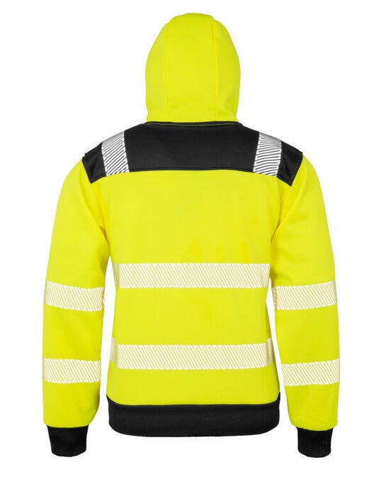 Result Recycled Zipped Safety Hoody - Fluoresent Yellow