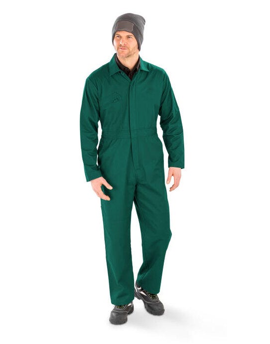 Result Recycled Action Zip Front Overall - Bottle Green
