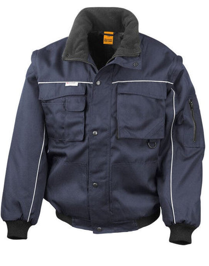 Result Work-Guard Result Workguard Zip Sleeve Pilot Jacket - Navy/Navy
