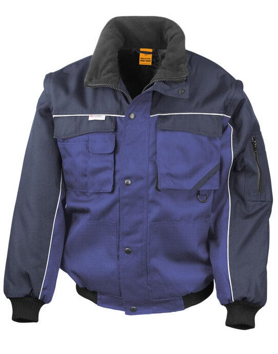 Result Work-Guard Result Workguard Zip Sleeve Pilot Jacket - Royal/Navy