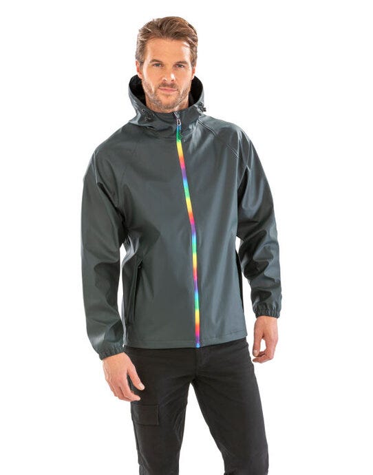Result Recycled Result Prism PU Waterproof Jacket - Black Olive