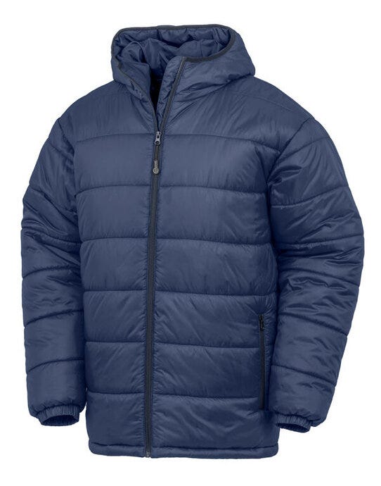 Result Recycled Hooded Padded Parka - Navy