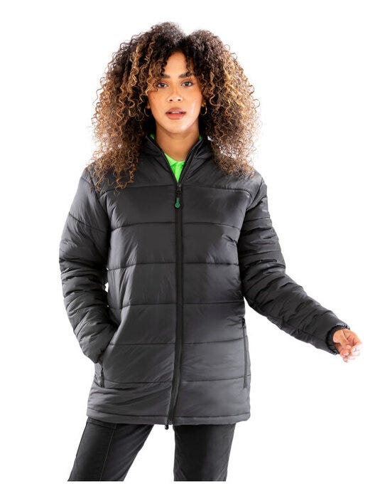 Result Recycled Hooded Padded Parka - Black