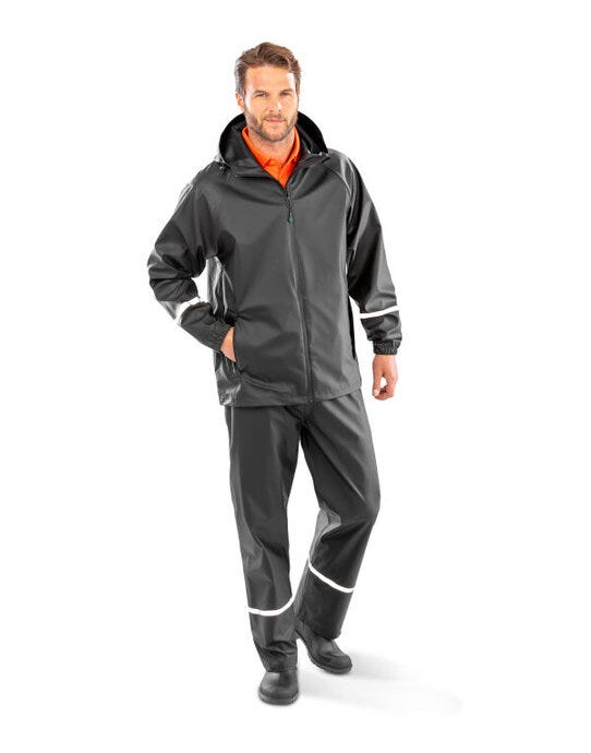 Result Recycled Result Prism PU Waterproof Jacket - Black