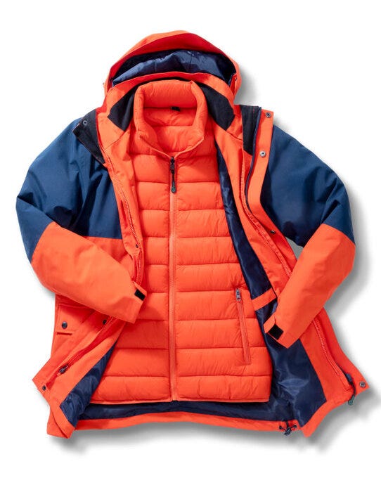 Result Recycled 3in1 Padded Jacket - Orange/Navy