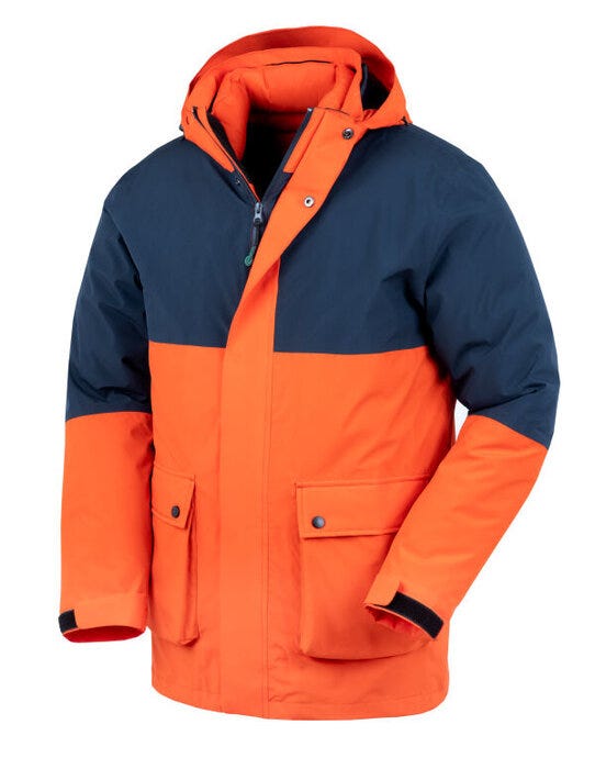 Result Recycled 3in1 Padded Jacket - Orange/Navy