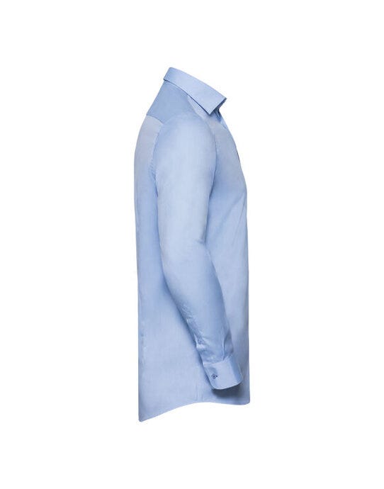 Russell Athletic Collection Russell Mens L/S Contrast H'Bone Shirt - Light Blue/Mid Blue/Bright Navy