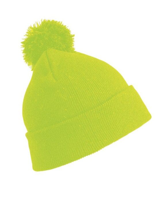 Result Winter Essentials Result Winter Junior Pom Pom Beanie - Fluoresent Yellow